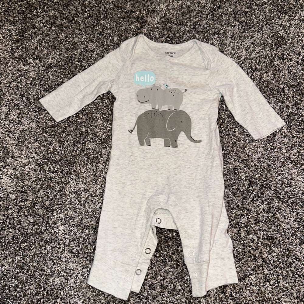 Carters Brand Button Up One Piece Outfit Size 3 Months Excellent Condition